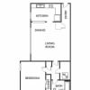Floor plan: 1Bdrm,1Bth Plan B UP