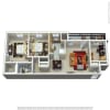 Floor plan: 2Bedroom Den 1Bathroom