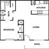 Floor plan: 1 BR 1 BA