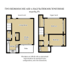 Floor plan: 2 Bed 1.5 Bath Plan B