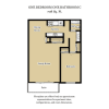 Floor plan: 1 Bed 1 Bath Plan C