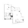 Floor plan: One Bedroom Two Bath w/Loft (1200 SF)