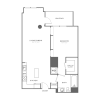 Floor plan: One Bedroom One Bath (820 SF)