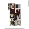 Floor plan: 3 Bedroom 2 Bath