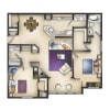Floor plan: 2 Bedroom 2 Bath with Sunroom Camden II