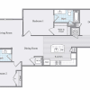 Floor plan: 2 BR + Den D