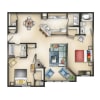 Floor plan: 2 Bedroom 2 Bath with Sunroom Kingsbury II