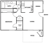 Floor plan: 1 Bedroom 1 Bath Remodeled