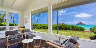 Gorgeous Oceanfront Home w/Mokulua Isle Views, Yard  AC: Lanikai Oceanside Gallery 1
