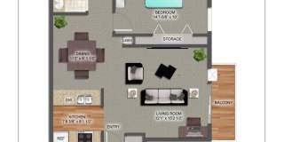 1 Bedroom, 1 bath - middle floor with Balcony Gallery 1