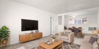 1 Month FREE AND FREE 75" TV Special! Spacious upper 1 bed / 1 bath, open floorplan, lots of closet & storage, quiet garden-style. Gallery 1