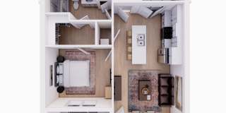 Brookland Flats One Bedroom: Open Concept Living Gallery 1