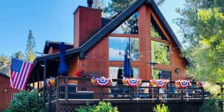 Stunning Fully Furnished A-Frame Mountain Retreat on Private Road – Fully Remodeled, Loft + Office, Incredible Natural Light | Sunny Slopes Gallery 1