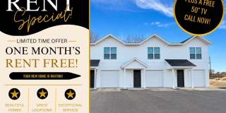 FREE Month plus a FREE 50" TV if lease signed by Sept 30th. 3 Bed 2.5 Bath with garage Townhome!! Gallery 1