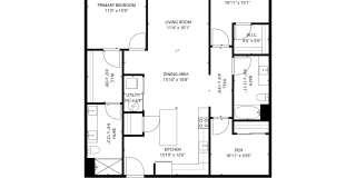 2 Bed/ 2 Ba + Den + Balcony Gallery 2