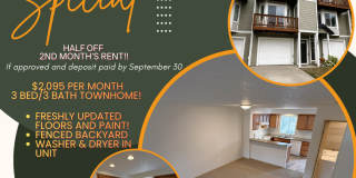 Move-in Special: $$ HALF OFF 2nd month's rent! 3 Bed/3 Bath Townhome in Parkview Village! Move-in Special: $$ HALF OFF 2nd month's rent! 3 Bed/3 Bath Townhome in Parkview Village! Gallery 1