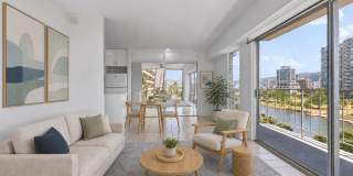 Waikiki 1BR/1BA with Ala Wai Canal & Mountain Views — Wraparound Lanai, Utilities Included Gallery 3