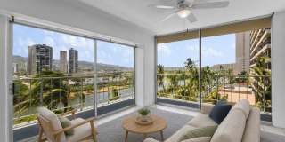Waikiki 1BR/1BA with Ala Wai Canal & Mountain Views — Wraparound Lanai, Utilities Included Gallery 1
