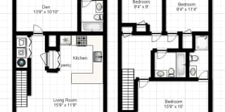 Rutherford 3 Bedroom 3 Bath with Den Town House Gallery 5
