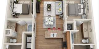2 Bed / 2 Bath - Village Floorplan - Leasing for Fall 2023 Gallery 1