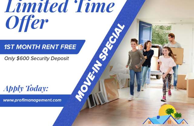 2 Bed 1 Bath Home Pet Friendly 1ST MONTH FREE LIMITED TIME OFFER with washer dryer hook ups - 1459 Layton Avenue, Deltona, FL 32725