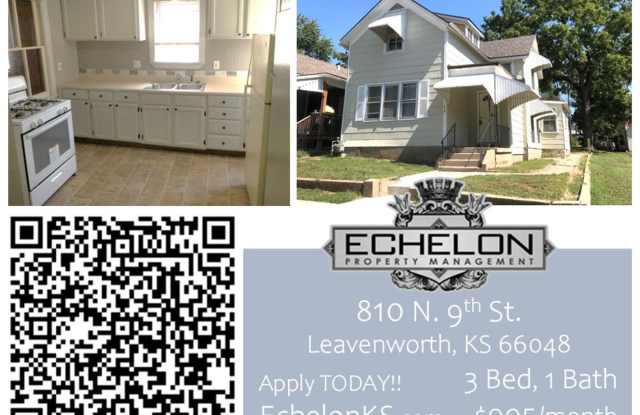 3 Bed, 1 Bath House with GARAGE!! - 810 North 9th Street, Leavenworth, KS 66048