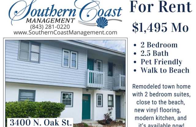 Walk to Beach! Newly Remodeled 2 Bedroom, Pet-Friendly Town Home! Available NOW! photos photos