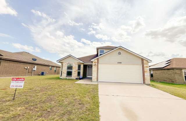 Available NOW!!!! Gorgeous 2 story, 4 bedroom, 2.5 bath, 2 car garage home with garage door opener, covered patio and privacy fenced lawn. Just minutes from Ft. Hood, Schools, and Shopping. Kitchen comes equipped with stainless steel appliances, microw Gallery 1