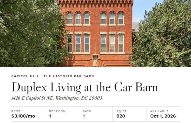 Two-Level 1BR/1BA Condo at Capitol Hill's Historic Car Barn | $3,100/month Gallery 1