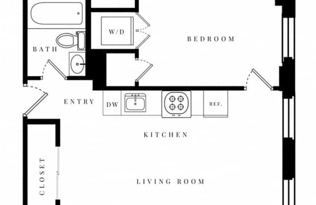 1BR 1Bth unit. Right on Green Line. Heart of Brookline! Laundry in unit! - 1284 Beacon Street, Brookline, MA 02446