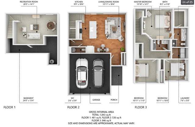 Beautiful & Spacious Townhomes w/ Two Car Garage- END UNIT! Gallery 2