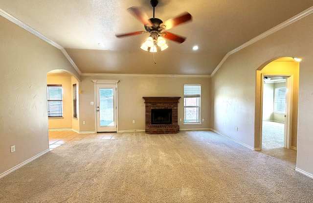 Available NOW!!!! Beautiful 4 bedroom, 2 bath home with a 2 car garage with remote opener. The property has a fireplace and privacy fenced yard. Gallery 4