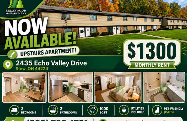 Spacious 2-Bedroom Apartment in Stow with 2 Bathrooms & Utilities Included Gallery 1