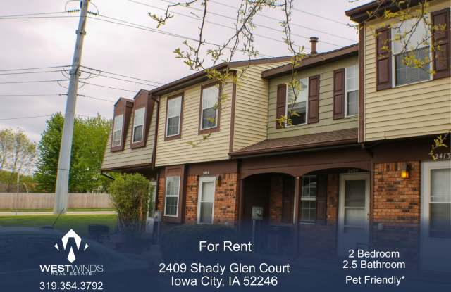 $1,250 | 2 Bedroom, 2.5 Bathroom Townhome | Pet Friendly | Available for July 1st, 2025 Move In! - 2409 Shady Glen Court, Iowa City, IA 52246