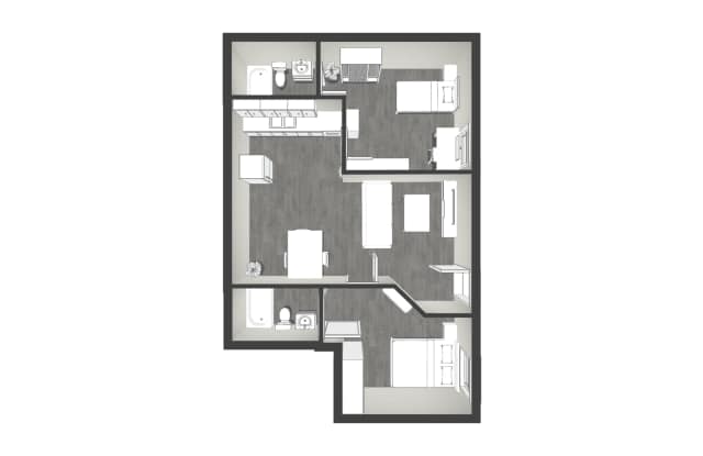 Private 2BR/2BA Suite at Campus Edge Gallery 3