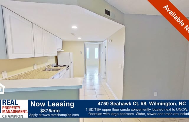 Upper Level 1 BD/1 BA Condo Near UNCW - 4750 Seahawk Court, Wilmington, NC 28403