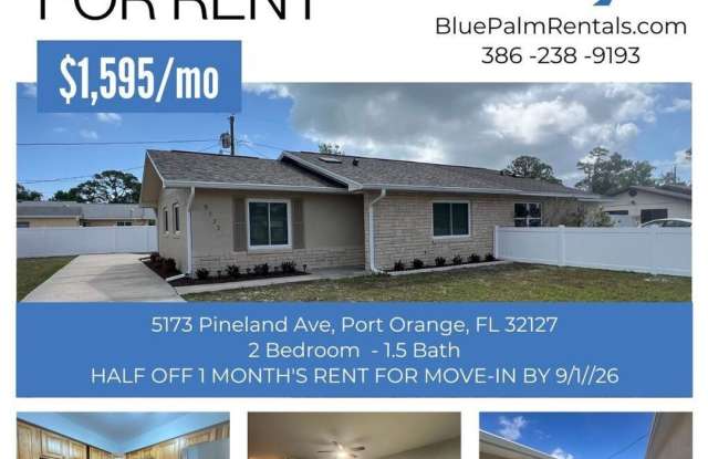 Fully Renovated 2 Bedroom 1.5 Bath Port Orange Home Available Now LEASING SPECIAL: HALF OFF 1 MONTH'S RENT FOR MOVE-IN BY 9/1/26 photos photos