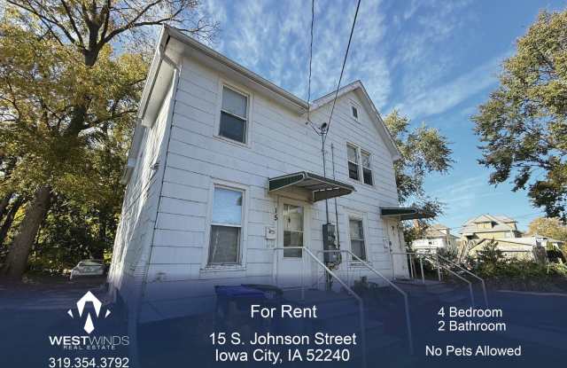 $2,700 | 4 Bedroom, 2 Bathroom Duplex | NO PETS | Available for August 1st, 2026 Move In! - 15 South Johnson Street, Iowa City, IA 52240
