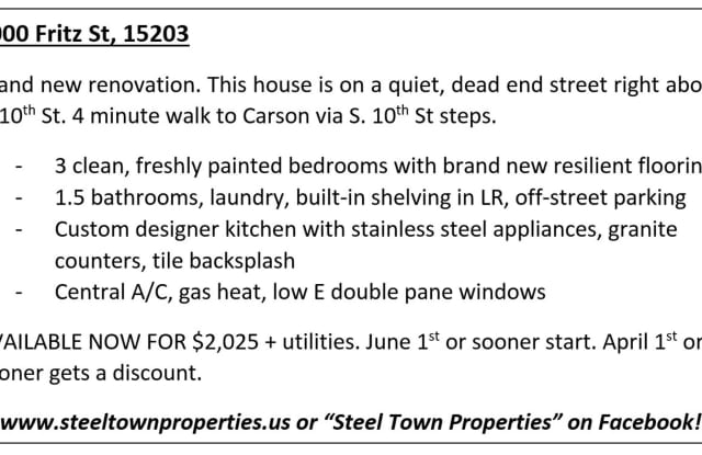 Beautiful South Side Renovation -- Convenience of the flats, peace and quiet of a dead end street! photos photos