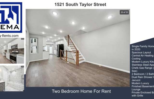 Point Breeze New Luxury Home, Amazing! (optional 3rd Bedroom/ finished basement) Vouchers Also Welcome - 1521 South Taylor Street, Philadelphia, PA 19146