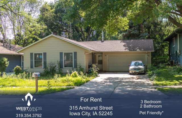 $1,995 | 3 Bedroom, 2 Bathroom House | Pet Friendly* | Available for August 1st, 2025 Move In! - 315 Amhurst Street, Iowa City, IA 52245