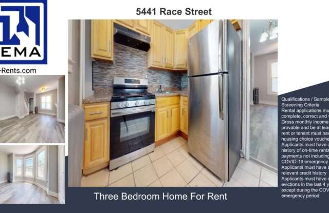 Renovated 3 Bedroom House for Rent - 5441 Race Street, Philadelphia, PA 19139