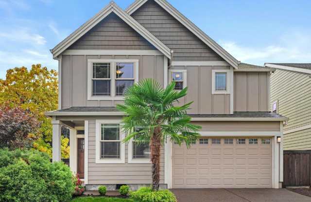 Stylish Beaverton Home with Built-ins, Open Layout  Private Backyard - 17566 Southwest Yeager Lane, Aloha, OR 97078