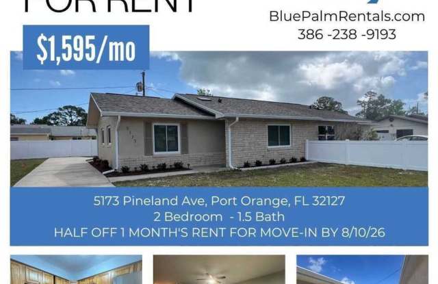 Fully Renovated 2 Bedroom 1.5 Bath Port Orange Home Available Now LEASING SPECIAL: HALF OFF 1 MONTH'S RENT FOR MOVE-IN BY 8/10/26 photos photos