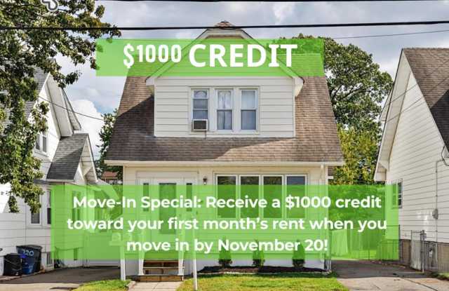 $1000 Off First Month! Spacious 3-Bed, 2-Bath First-Floor Apartment with Yard  Garage – Lyndhurst, NJ - 722 6th Street, Bergen County, NJ 07071