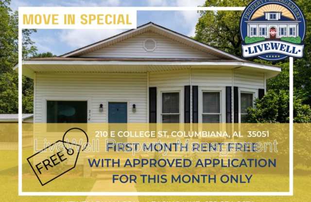 210 E. College St - 210 East College Street, Columbiana, AL 35051 210 E. College St - 210 East College Street, Columbiana, AL 35051