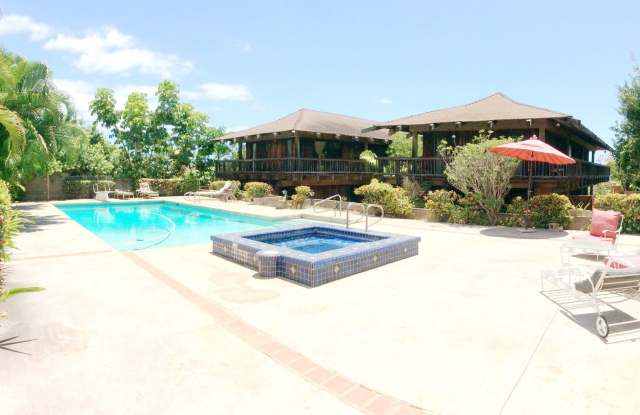 Very private, mostly furnished, rustic Maui Meadows home with large pool, walk around deck with panoramic ocean views. Available for 6 months only. Gallery 3