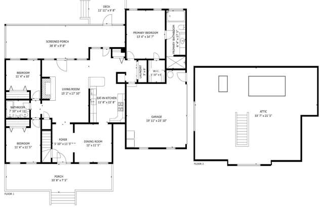 3-Bedroom Ranch on 1 Acre with Screened Porch and 2-Car Garage Gallery 3