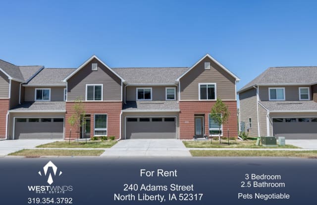 $2,150| 3 Bedroom, 2.5 Bathroom Townhome | Pet Friendly* | Available for August 1st, 2025 move in! - 240 Adams Street, North Liberty, IA 52317 $2,150| 3 Bedroom, 2.5 Bathroom Townhome | Pet Friendly* | Available for August 1st, 2025 move in! - 240 Adams Street, North Liberty, IA 52317