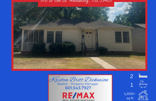 916 W 6th St - 916 West 6th Street, Hattiesburg, MS 39401 916 W 6th St - 916 West 6th Street, Hattiesburg, MS 39401
